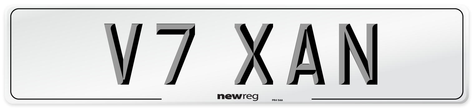 V7 XAN Number Plate from New Reg